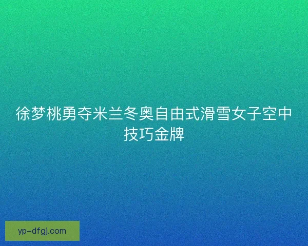 徐梦桃勇夺米兰冬奥自由式滑雪女子空中技巧金牌